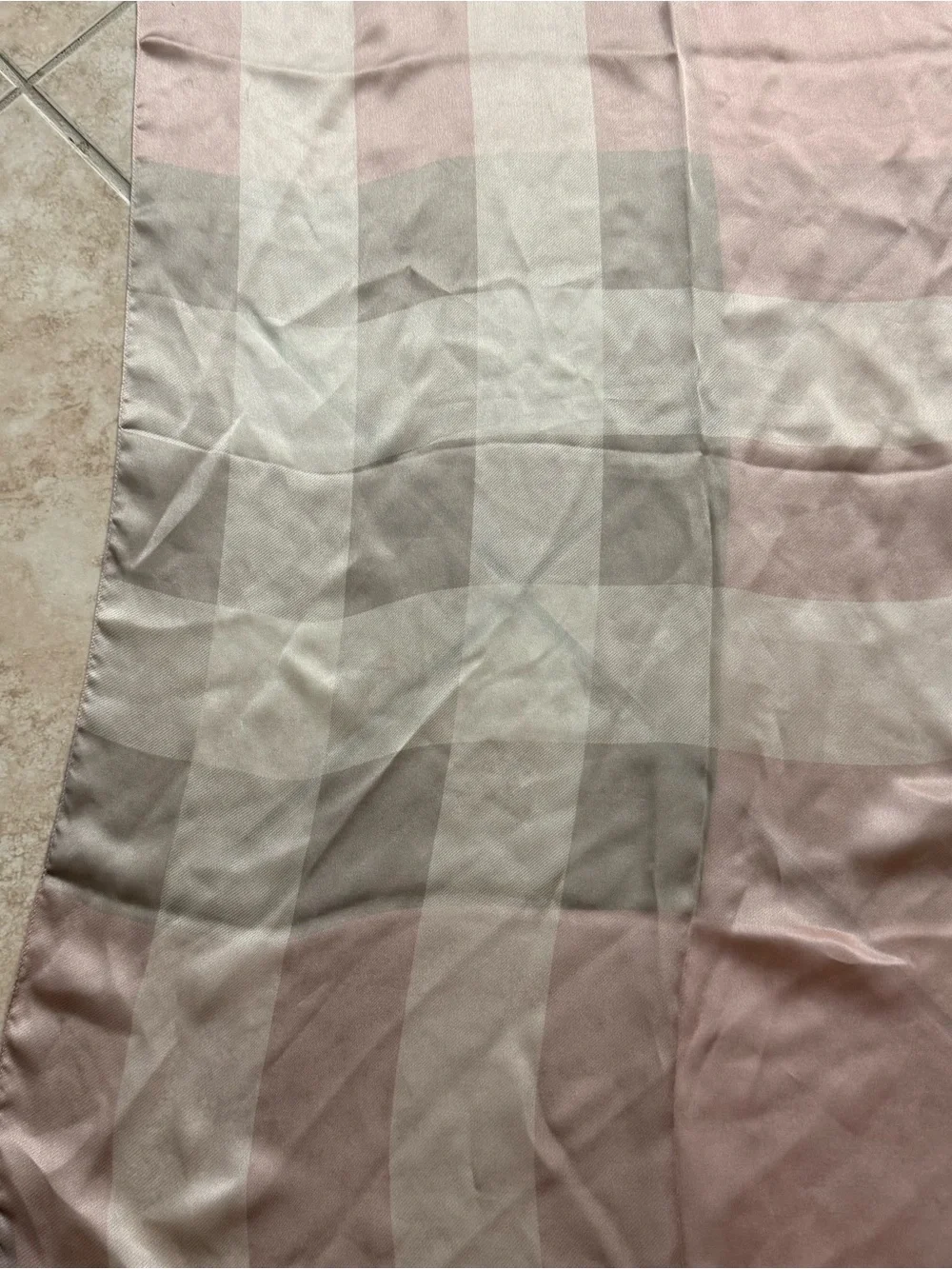 Burberry Pink Plaid Silk Scarf